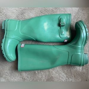 Green Glossy Hunter Rain Boots